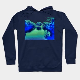 Fantasy Majestic Pond and Fountain in the Middle of Loose Park Hoodie